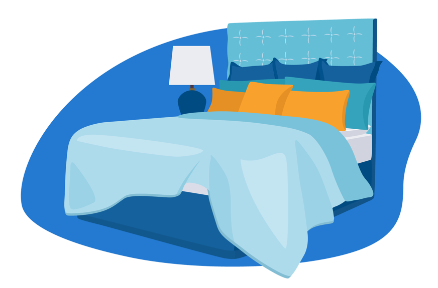 bed in room